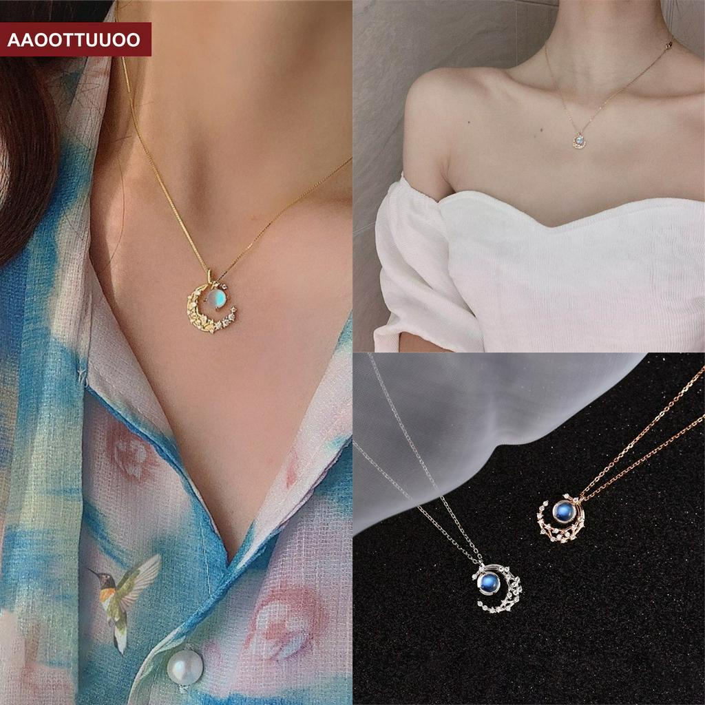 Vòng Cổ Choker Hình Mặt Trăng Đính Đá Sang Trọng
