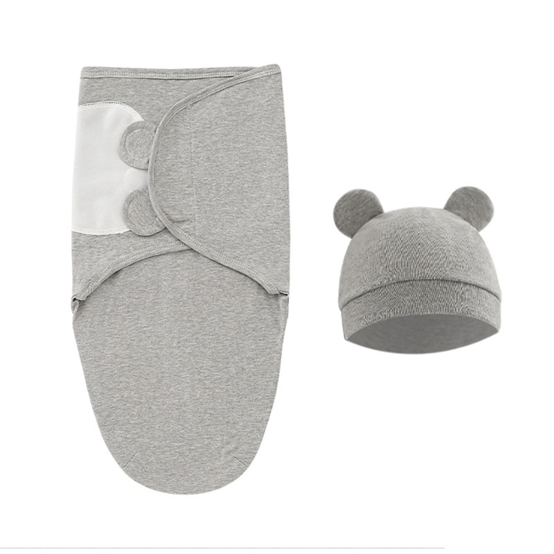 Bộ Túi Ngủ + Nón + Chăn Quấn Bằng Cotton Dùng Làm Đạo Cụ Chụp Ảnh Cho Bé Sơ Sinh