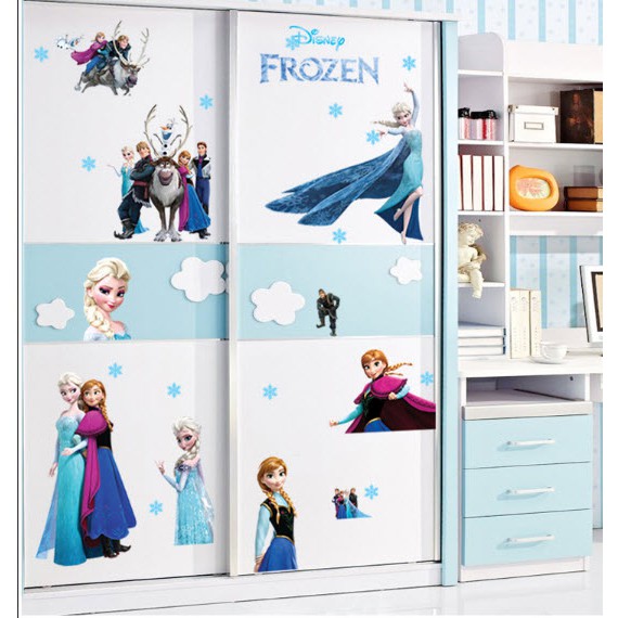 Decal dán tường công chúa Elsa và Anna mẫu mới