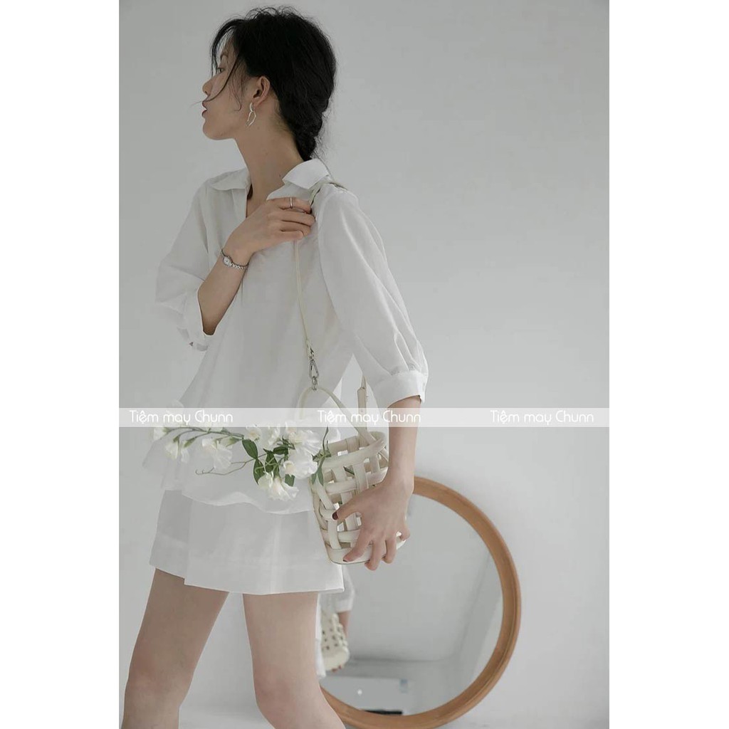 CHUNN Set sơmi cổ xoắn mix quần đùi ( SET001) | BigBuy360 - bigbuy360.vn