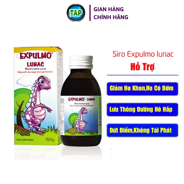 [HÀNG NK] Siro Ho Cho Bé Expulmo Lunac -  HỖ TRỢ GIẢM HO KHAN HO CÓ ĐỜM DÀNH CHO TRẺ EM 150g