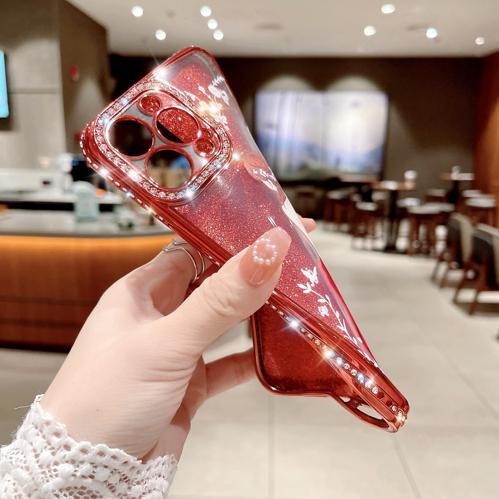 Ốp Điện Thoại Họa Tiết Cô Gái Lấp Lánh Cho iPhone 13 Pro Max 12 Pro Max 11 X XsMax Xr