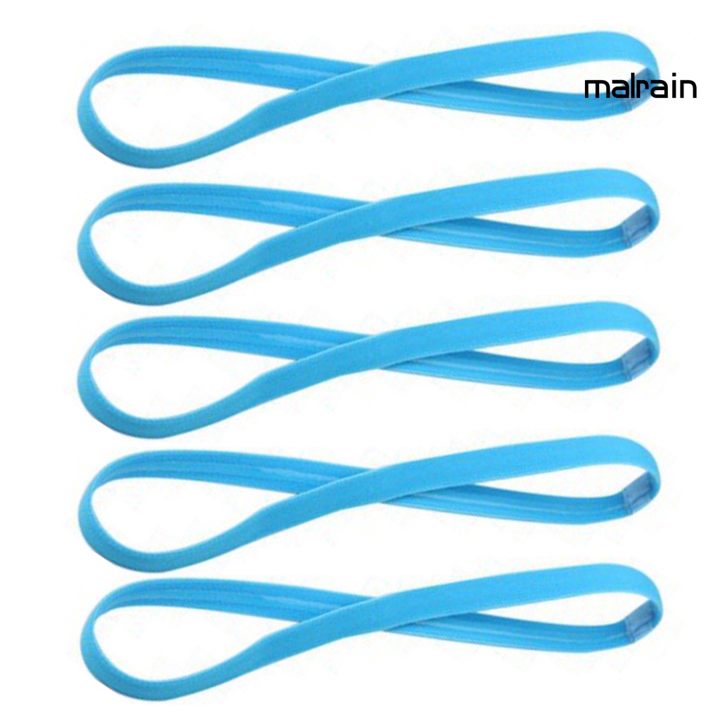 Set 5 Dây Thun Cột Tóc Co Giãn Chống Trượt Màu Sắc Ngọt Ngào Tiện Dụng Tập Yoga