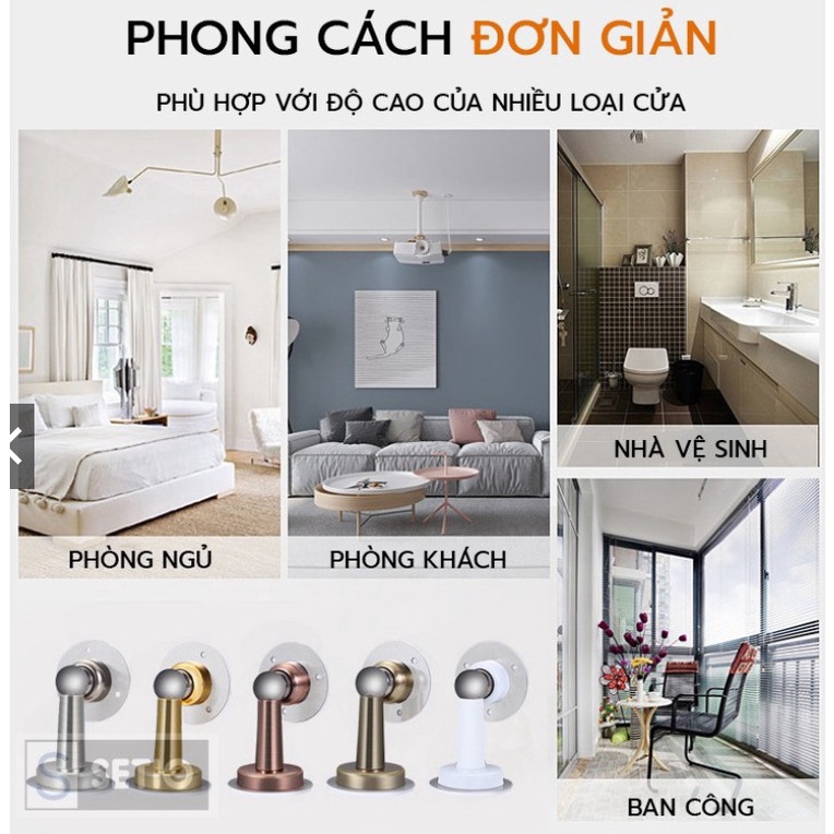 Chặn cửa thông minh hít nam châm, chặn cửa gắn sàn giúp hạn chế va đập cho cánh cửa, an toàn  inox chuẩn DTM Store