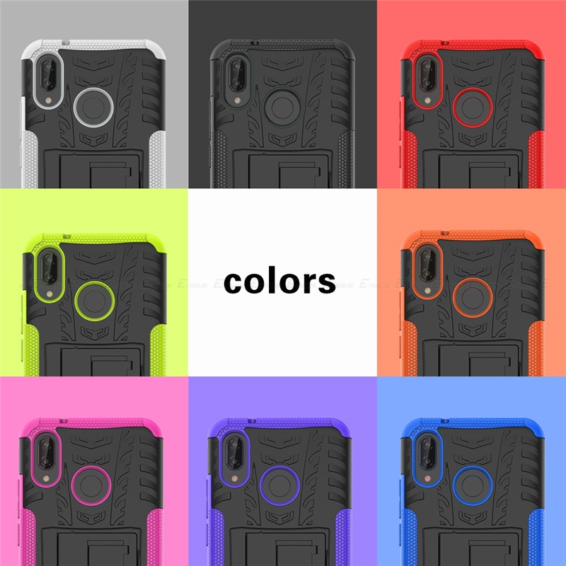 Ốp Điện Thoại Silicon Phối Nhựa Hybrid Kiểu Áo Giáp Gắn Giá Đỡ Cho HuaWei Nova 7i 7 6 SE 5i Pro 5Z 4e 3e 2i Lite 3 Plus