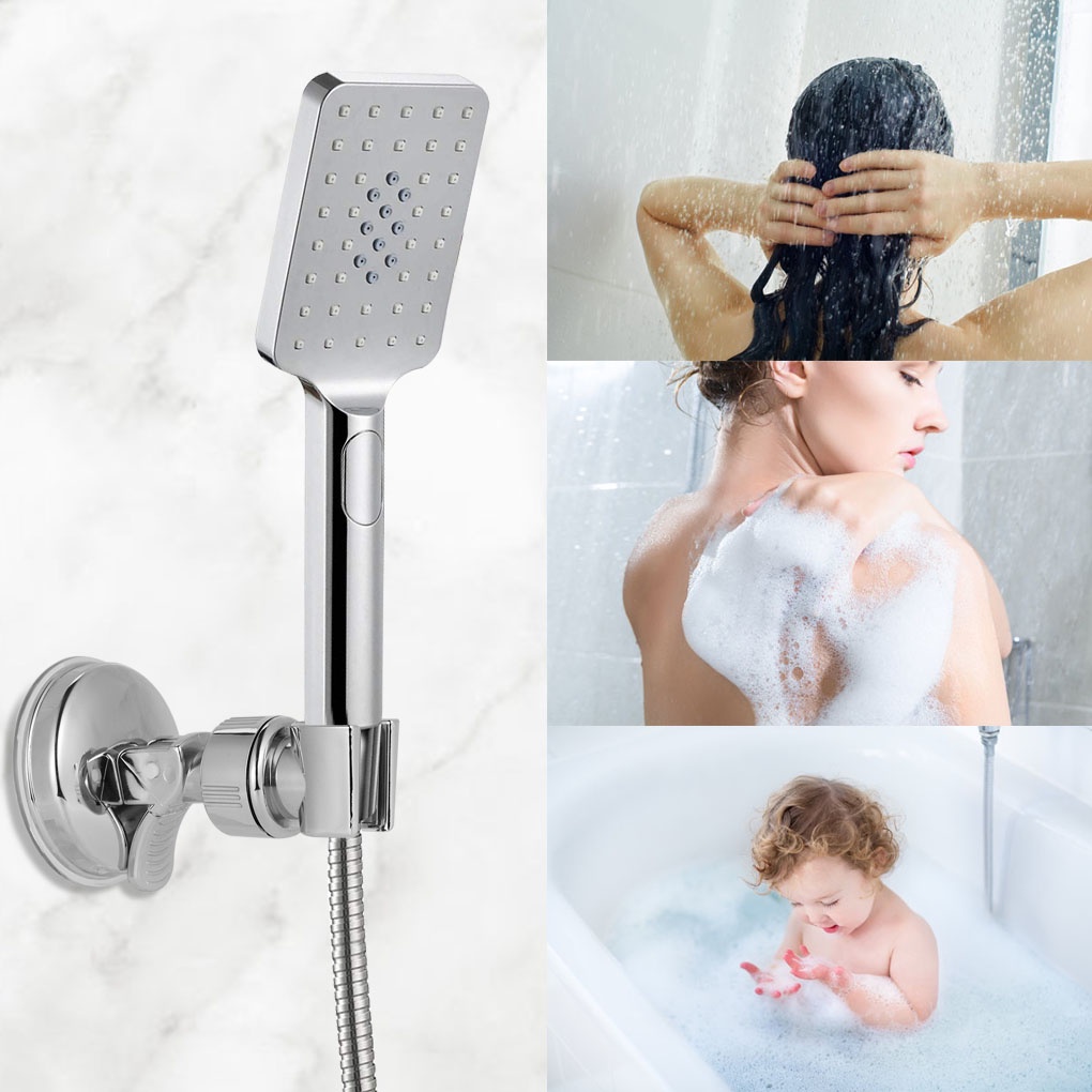 Shower Head Holder Wall Mounted Adjustable Shower Spray Bracket with Vacuum Suction Cup for Home Hotel Bathroom ELEN