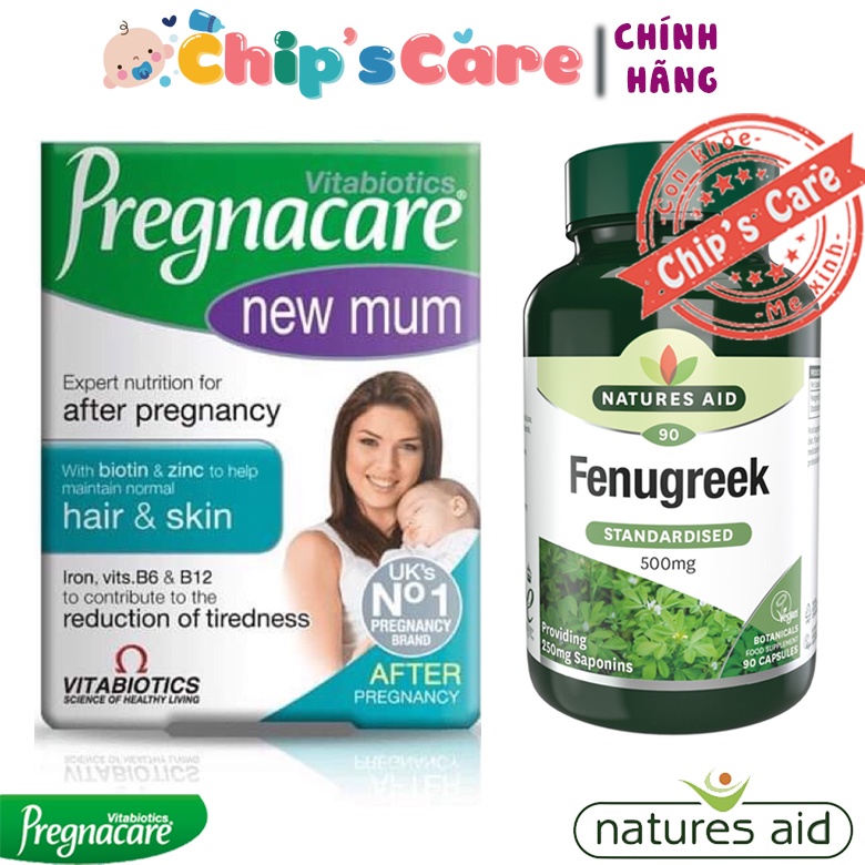 Vitamin Pregnacare New Mum và Cỏ Cà ri Fenugreek cho sữa mẹ