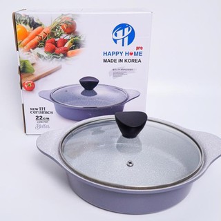 Nồi ceramic đáy từ bellos happy home pro xám size 22cm - hàng chính hãng