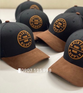 Nón kết da lộn logo BRIXTON