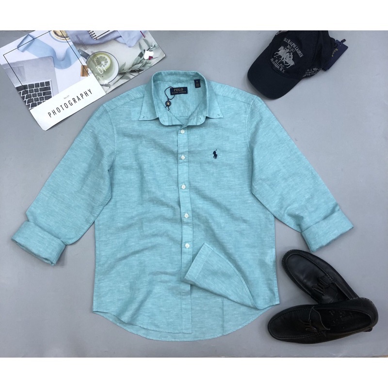 Áo sơ mi tay dài nam xuất xịn form suông , áo sơ mi linen nam bigsize 90kg - ivan bigsize - màu xanh ngọc