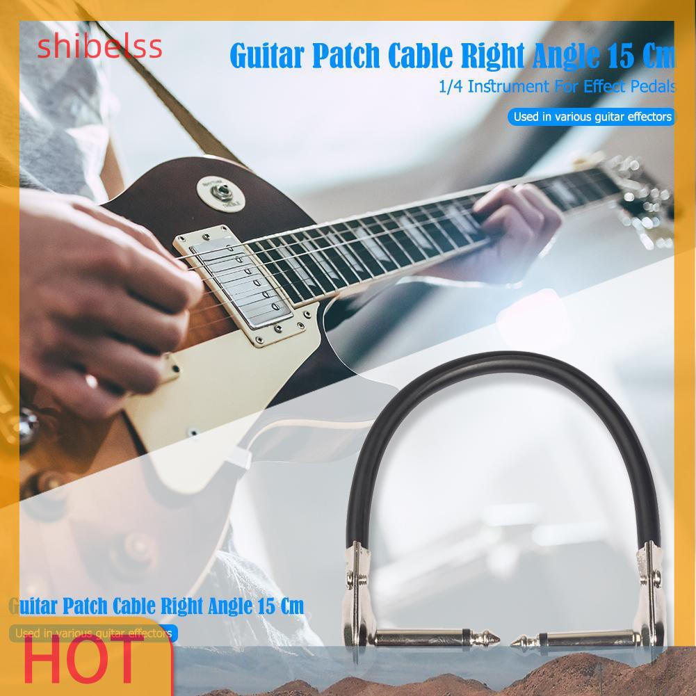 （ʚshibelss）Right Angle 15cm 6.35mm Male to Male Guitar Patch Cable for Effect Pedals