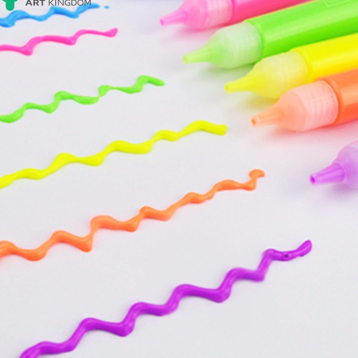 Bộ 6 Bút Màu Acrylic 3D Đầu Vòi 18g Vẽ Trên Nhiều Chất Liệu