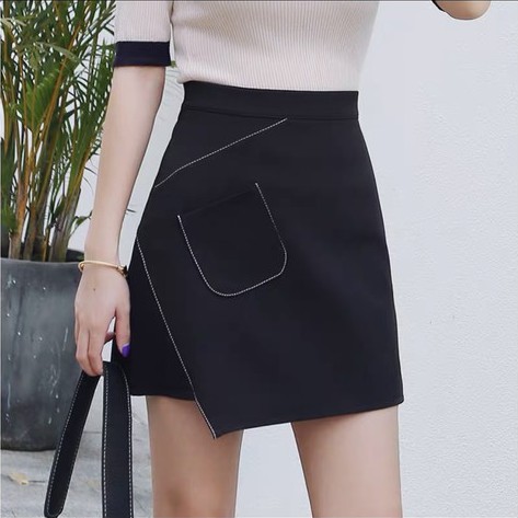 Chân Váy Chữ A Ngắn Túi Chéo Chỉ Nổi Fullsize Ulzzang CV25 | BigBuy360 - bigbuy360.vn