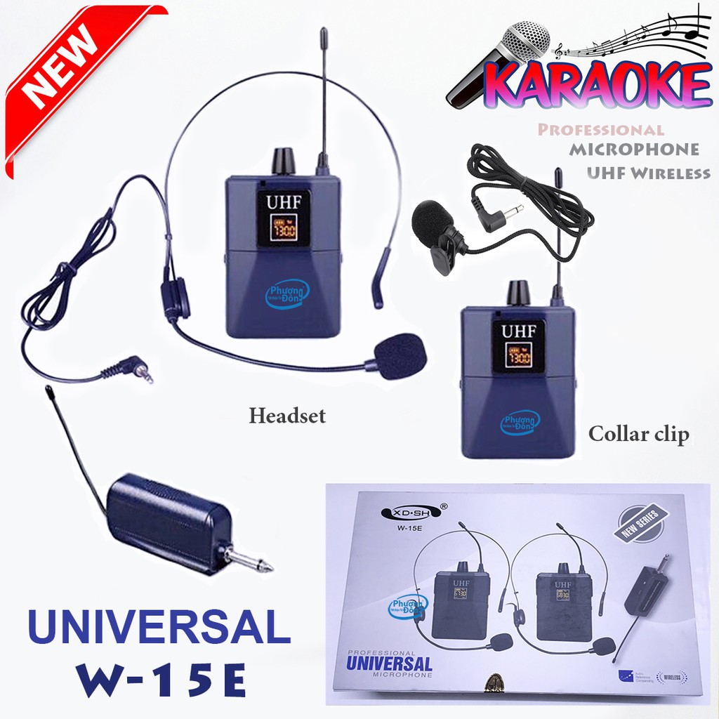 Micro không dây Đeo tai và Cài áo Universal JSJ W-15E UHF - Hàng chính hãng