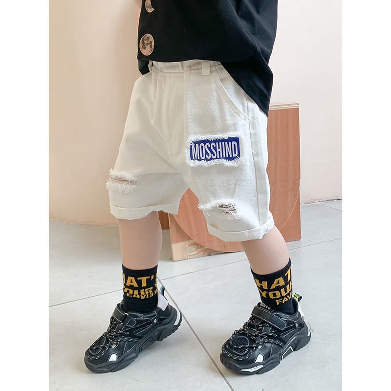 Quần Short Cotton Mỏng Dáng Rộng In Chữ Thời Trang Mùa Hè Hàn Quốc Mới Cho Bé Trai