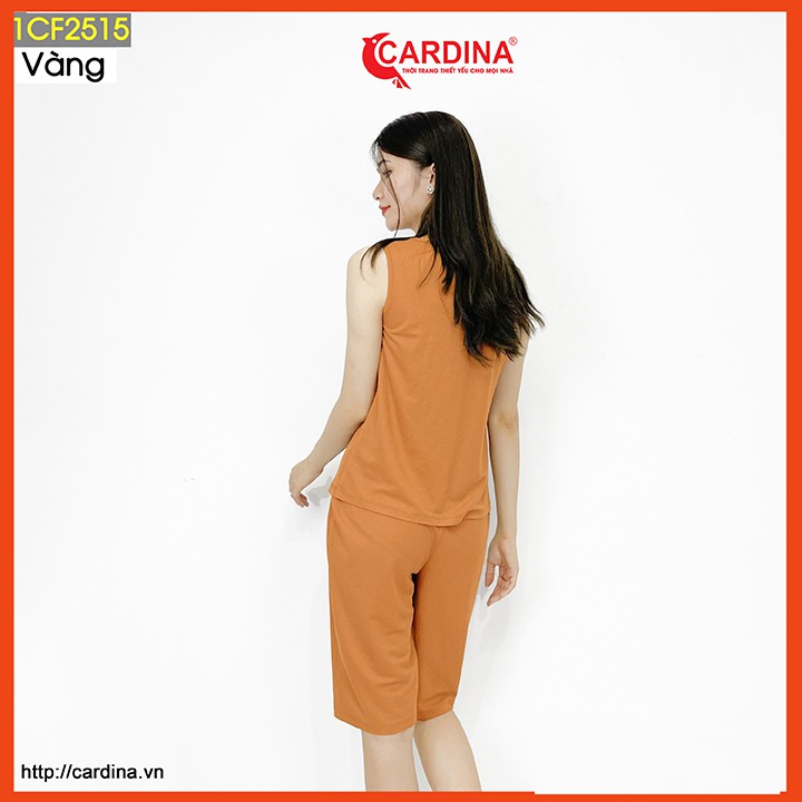 Đồ bộ nữ CARDINA  chất cotton Nhật  cao cấp áo sát nách kèm bra tháo rời tiện lợi 1CF25.