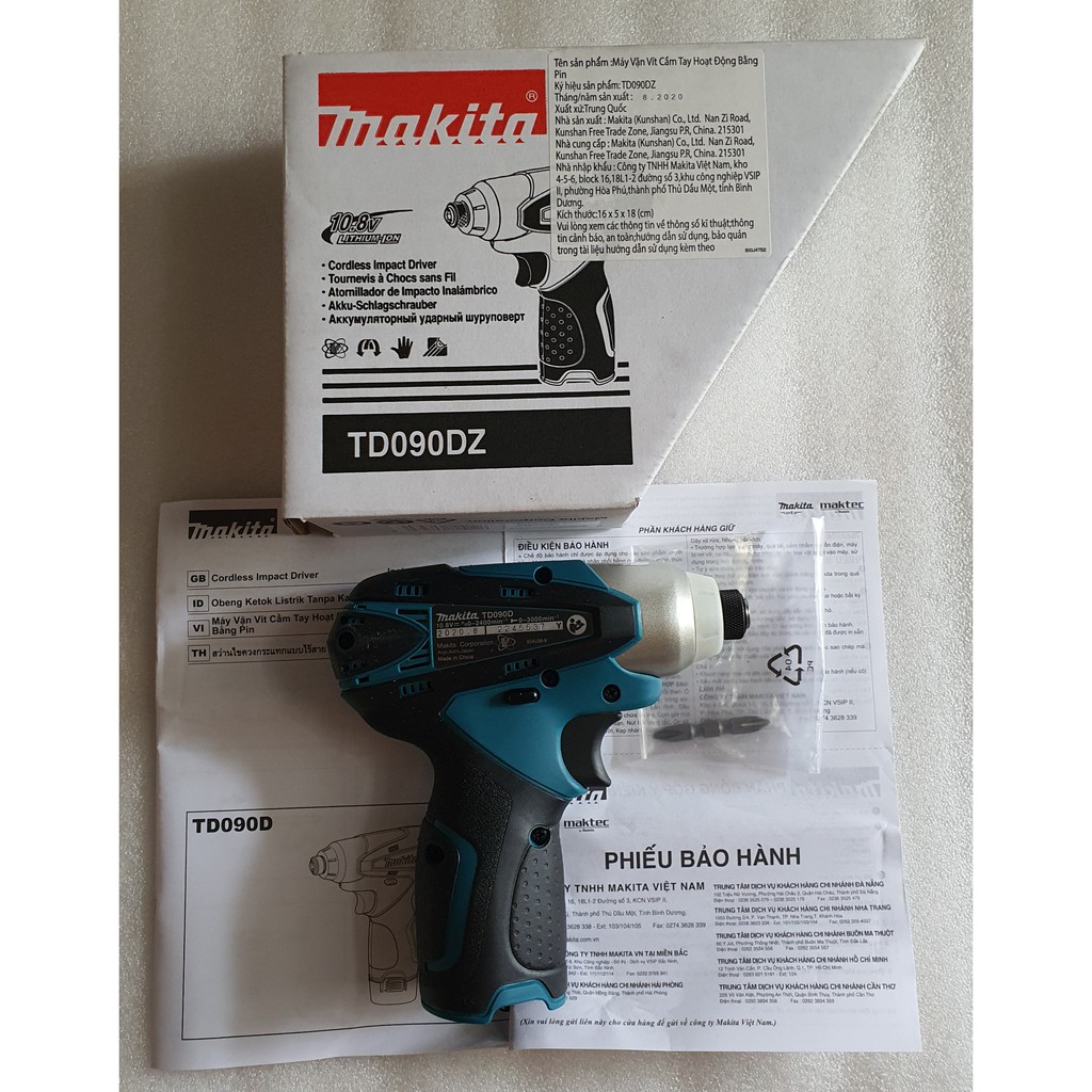 THÂN MÁY BẮN VÍT MAKITA TD090D - 10.8V ( Không kèm Pin & Sạc ) - CHÍNH HÃNG MAKITA VIỆT NAM