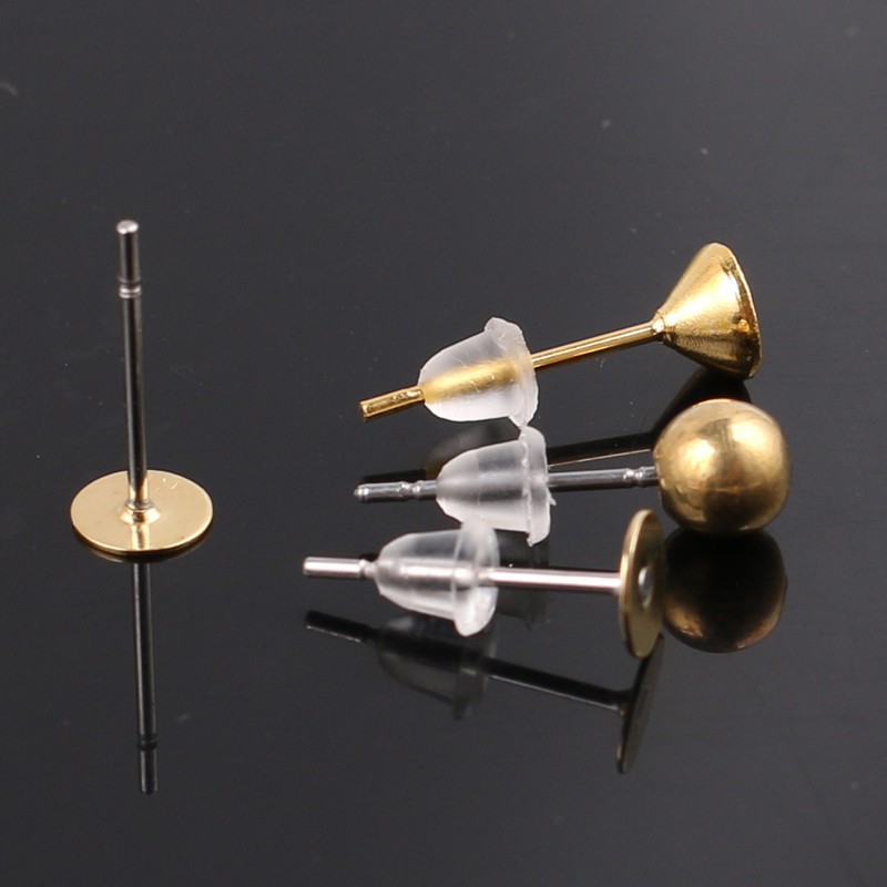 Set 100 nút nhựa chốt bông tai trong suốt