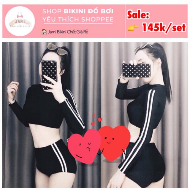 đồ bơi nữ bikini nữ thể thao tay dài quần cạp cao che bụng ATD17