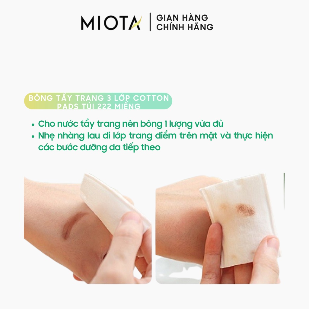 Bông tẩy trang 3 lớp Miota FM Cotton Pads 222 miếng