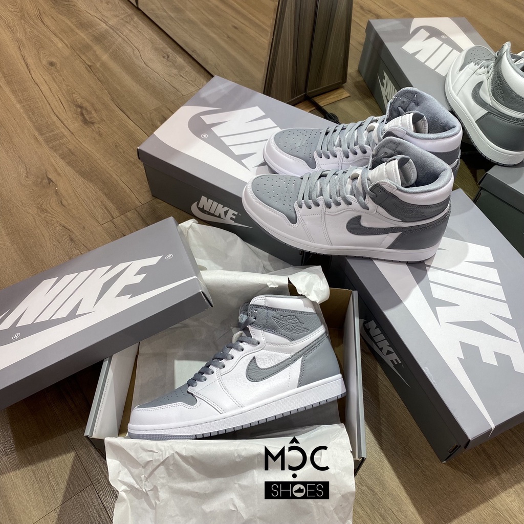 [CHÍNH HÃNG] Giày thể thao Sneaker NIKE Air Jordan 1 Retro High OG Stealth GS màu Xám Trắng - Code: 575441 - 037