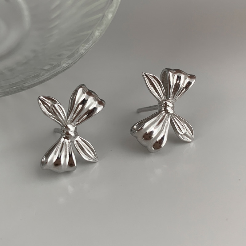 Đôi Khuyên Tai Thắt Nơ Phong Cách Hàn Quốc Sang Trọng Dành Cho Nữ