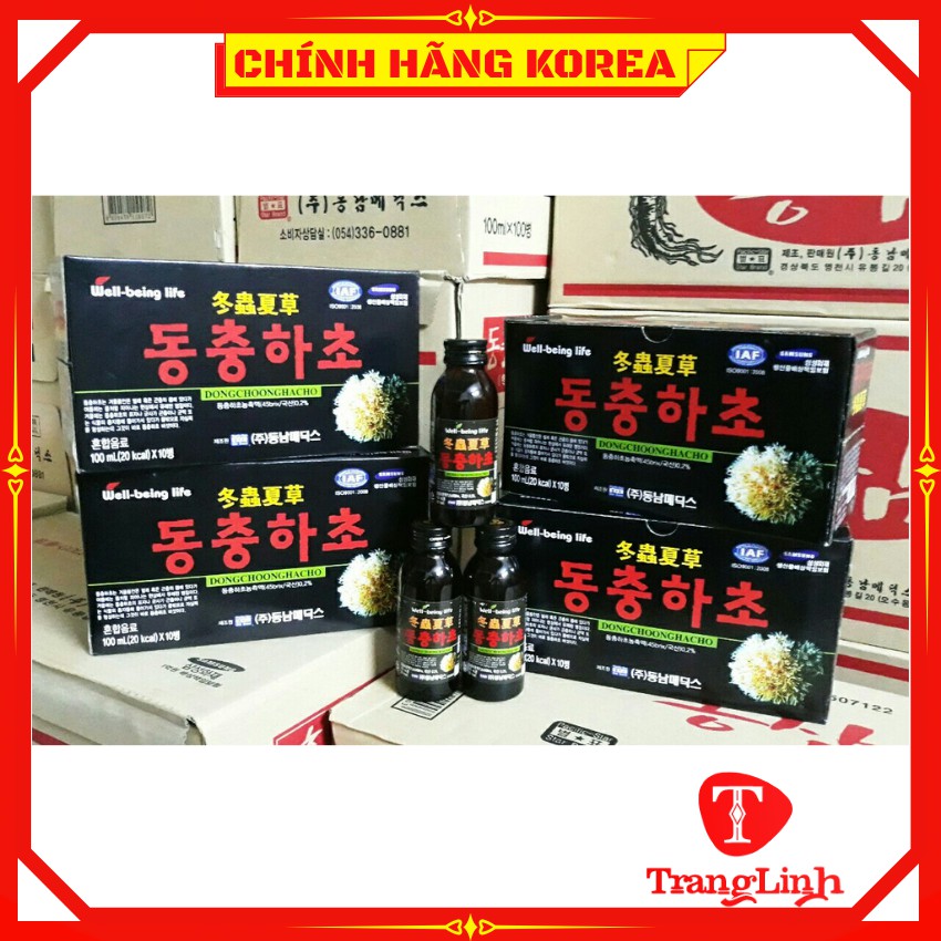 Nước đông trùng hạ thảo hàn quốc, hộp 10 chai x 100ml - tranglinhkorea