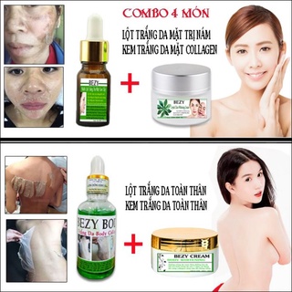 Combo 4 Món Lột Da Mặt & Lột Trắng Da Toàn Thân