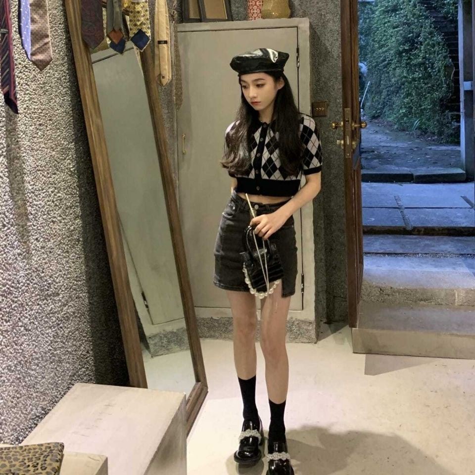Áo Cardigan Ngắn Tay Cổ Polo Cài Nút Phong Cách Anh Quốc Cổ Điển Cho Nữ | BigBuy360 - bigbuy360.vn