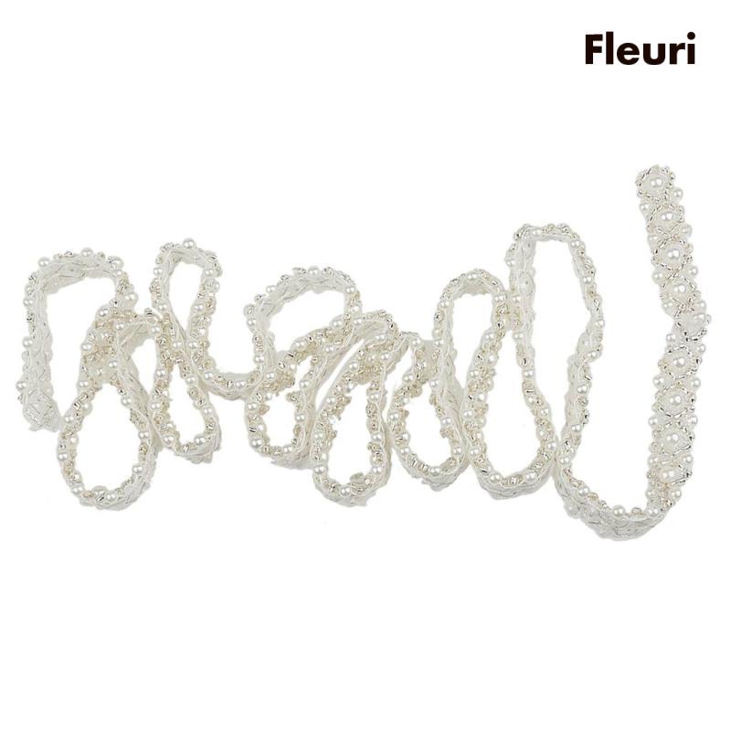 Dải Dây Ren Lưới Đính Hạt Ngọc Trai 1Yard Dùng Trang Trí Đồ Thủ Công