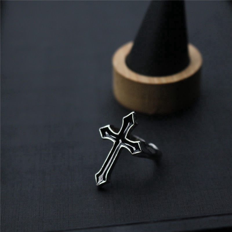 Nhẫn Hở Họa Tiết Chữ Thập Phong Cách Hip Hop Cổ Điển Thời Trang 23419 Dành Cho Nam Và Nữ