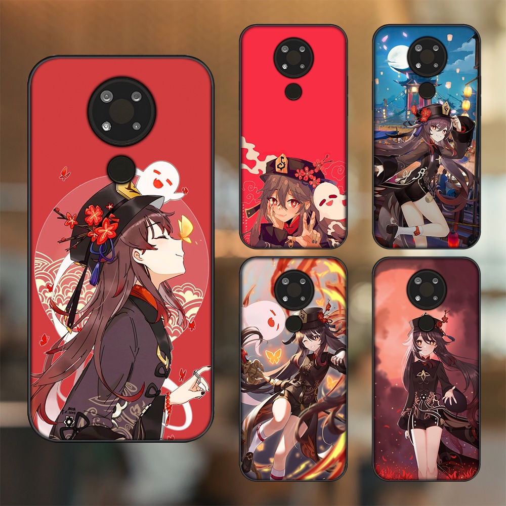 Ốp lưng Nokia 3.4 viền đen in hình Hutao Genshin Impact