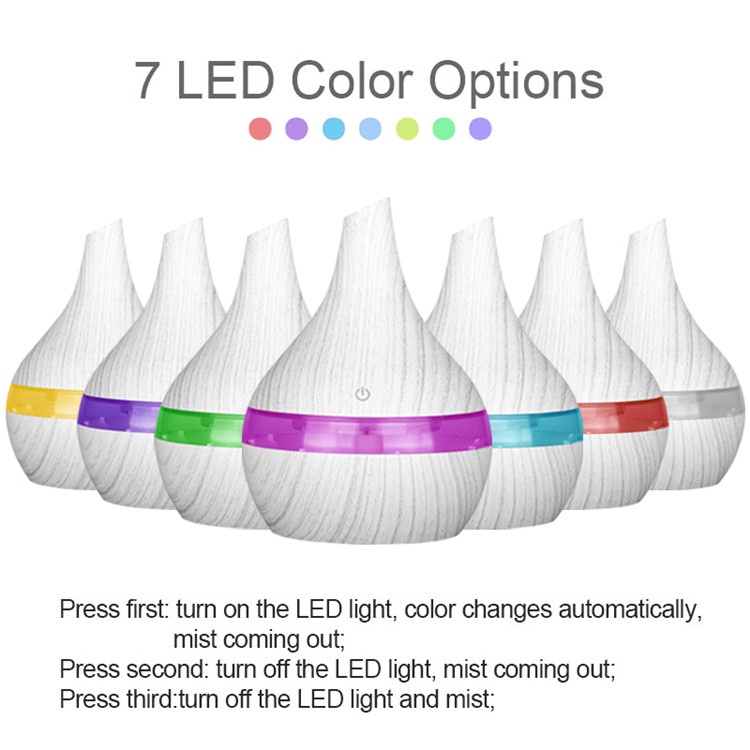 Thiết Bị Khuếch Tán Tinh Dầu Thơm 300ml 7 Màu Mini Tiện Dụng