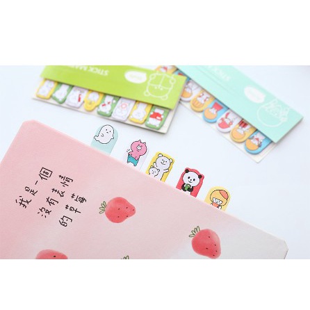 Bộ 120 Giấy đánh dấu trang hoạt hình siêu cute  - 120 sheets stick marker - Giao mẫu ngẫu nhiên