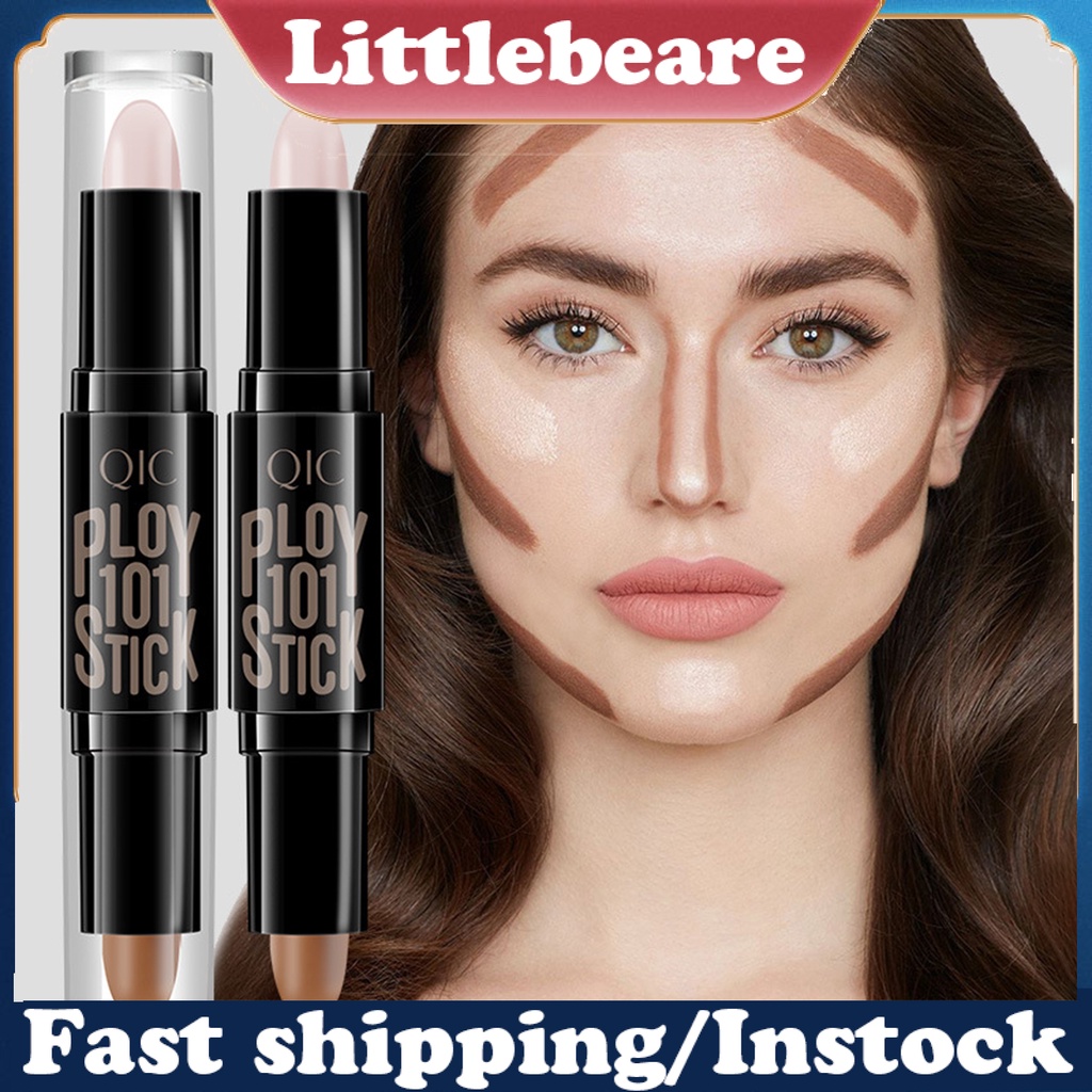 <littlebeare> 5.6g Concealer Stick Dual-head Natural Synthetic Contour Brightening Wonder Pen for Party