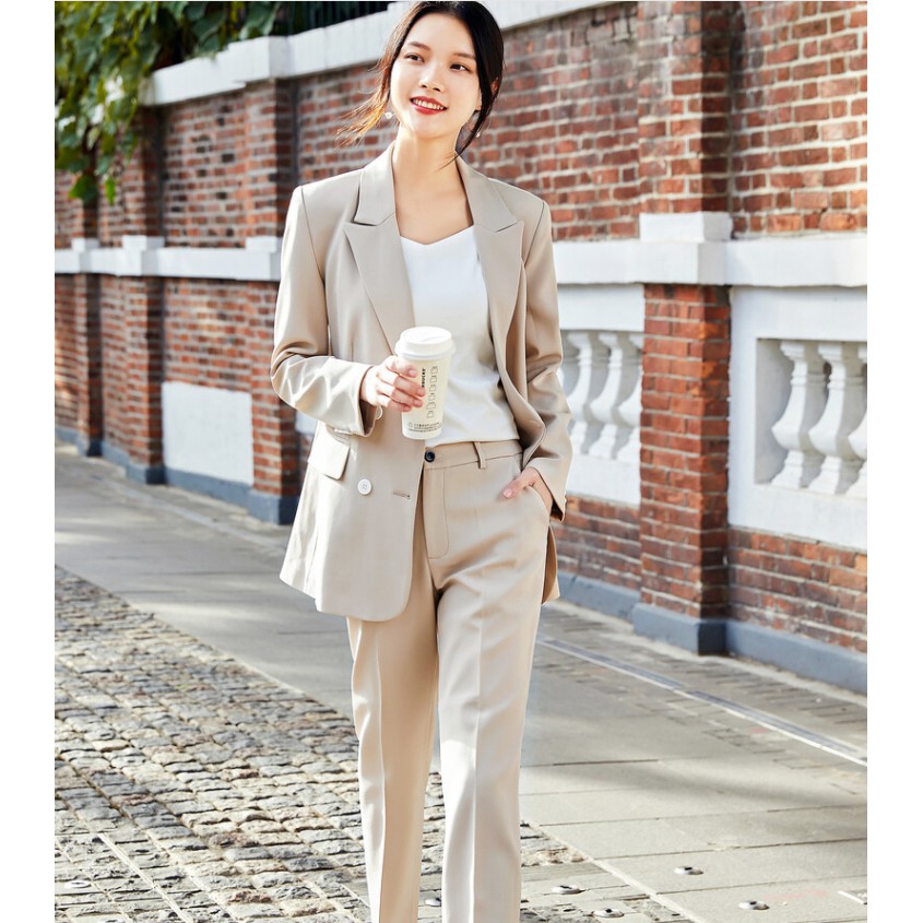 Áo Blazer màu Be 2 lớp 4 cúc thật - Áo Vest nữ Style Ulzzang Hàn Quốc cực xinh cực tôn da [Hot 2021] | SchoolF | BigBuy360 - bigbuy360.vn