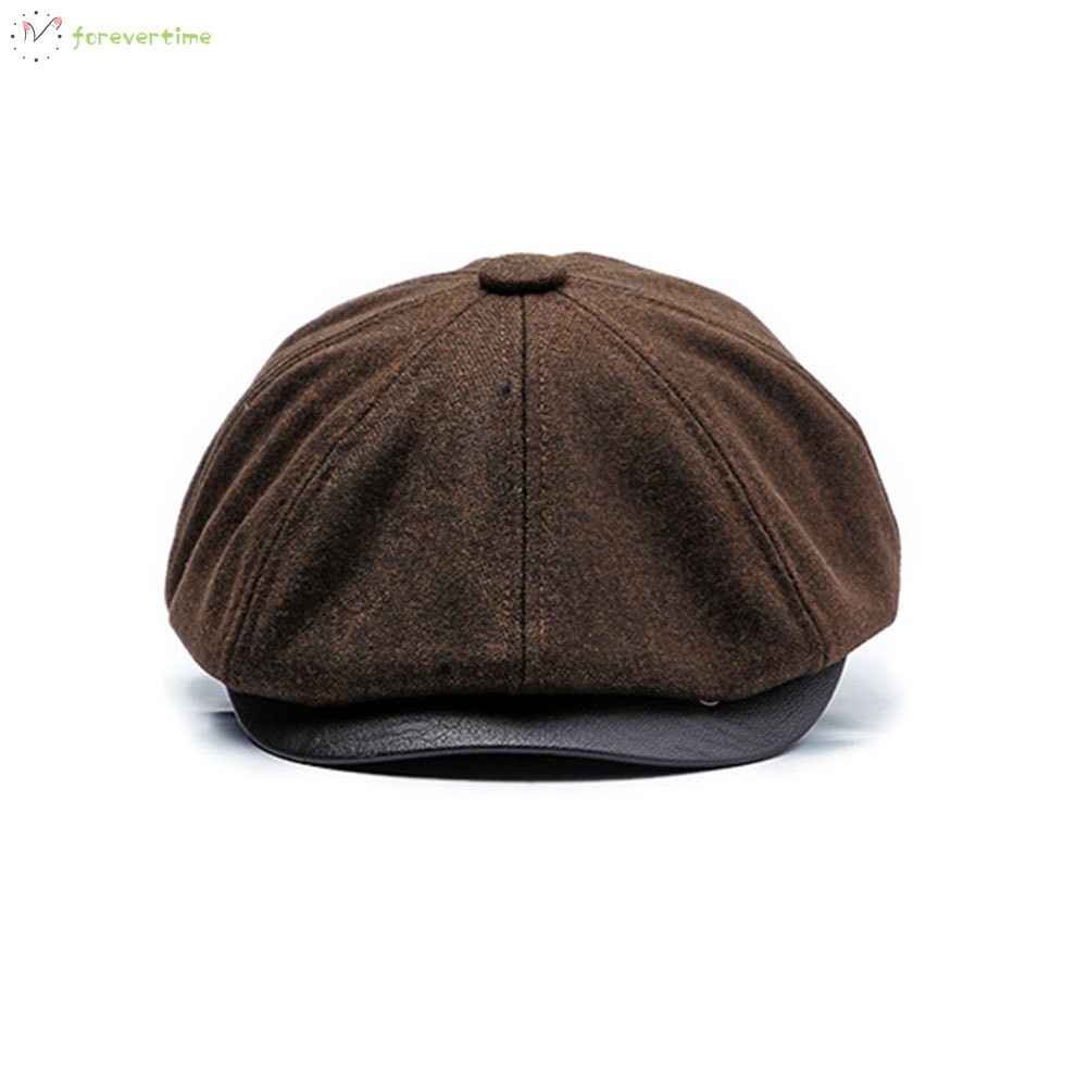 ☞mũ☜ Men Beret Hat Driving Cabbie Peaky Thick Warm Flat Cap Vintage Newsboy Hat