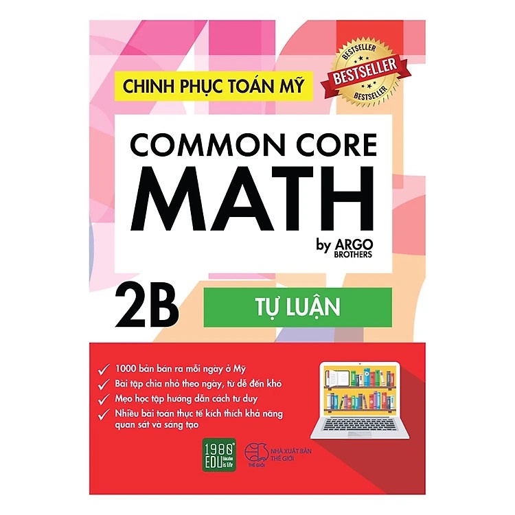 Sách song ngữ tự học cho học sinh Tiểu học: Chinh phục Toán tư duy Mỹ - Common Core Math (2A +2B)