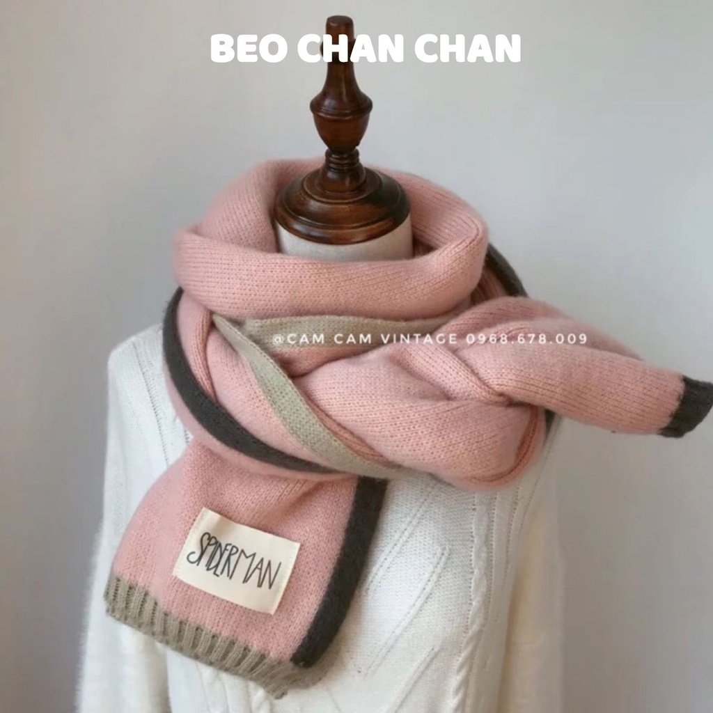 KHĂN LEN QUÀNG CỔ NỮ QUÀNG  CỔ NAM 🌿 ĐÔI ĐAN LÔNG CỪU MỀM MỊN NHẸ MÀU VINTAGE basic HÀN QUỐC