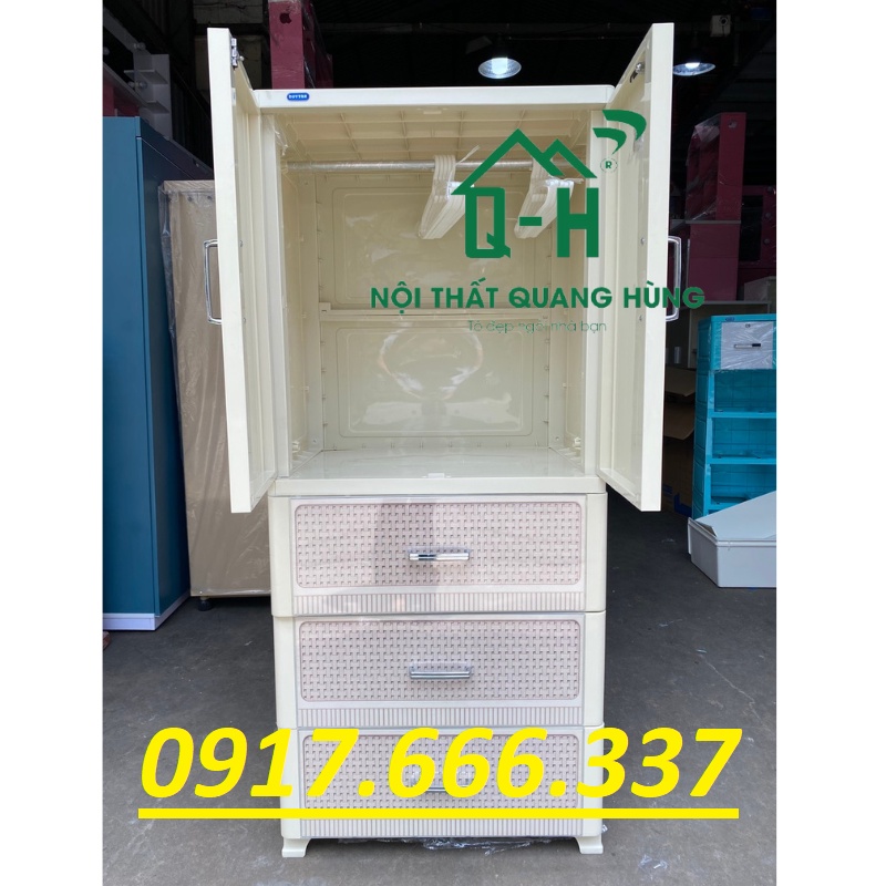 TỦ NHỰA DUY TÂN 2 CÁNH 3 NGĂN MÀU GIẢ GỖ - HÌNH ẢNH THỰC TẾ
