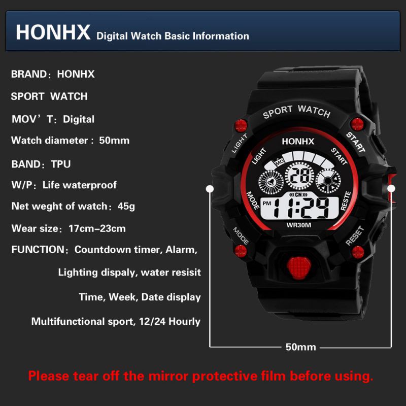 Đồng hồ đeo tay kỹ thuật số chống thấm nước phong cách thể thao | BigBuy360 - bigbuy360.vn