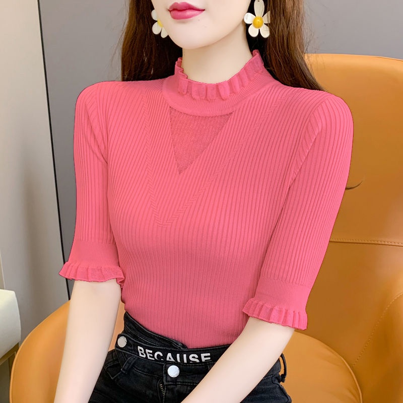 Áo Thun Tay Ngắn Chất Liệu Lụa Lạnh Thời Trang Mùa Hè Cho Nữ