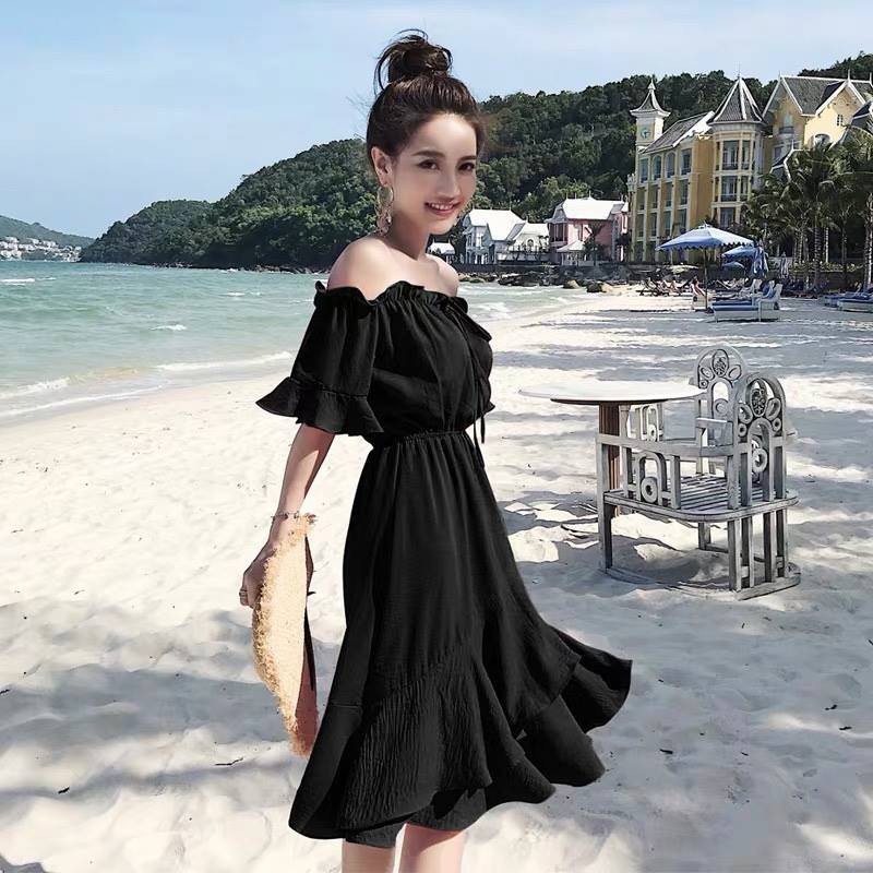 VÁY TRỄ VAI ĐI BIỂN CHẤT LIỆU CAO CẤP