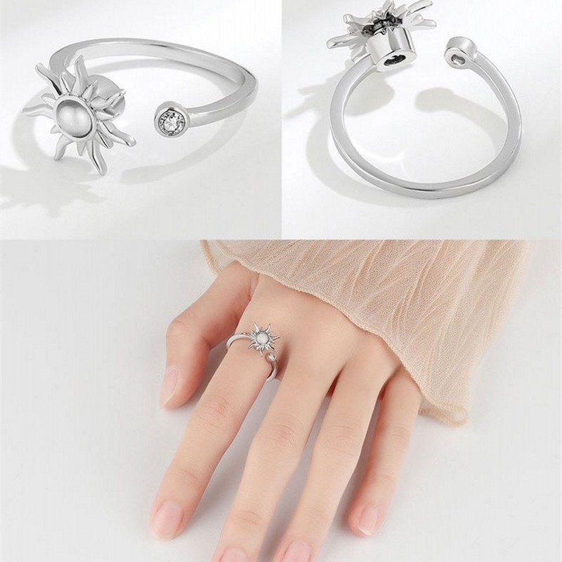 Nhẫn Thời Trang Có Thể Điều Chỉnh Kích Thước Hình Ngôi Sao Mặt Trời Dành Cho Nữ