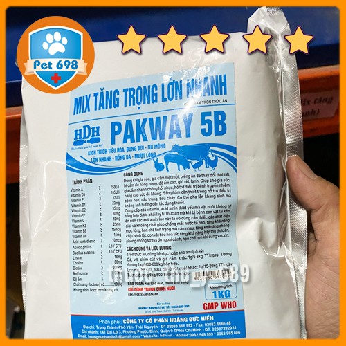 [CAO CẤP] PAKWAY 5B mix tăng trọng lớn nhanh, nâng cao sức đề kháng, hỗ trợ vật nuôi mắc bệnh