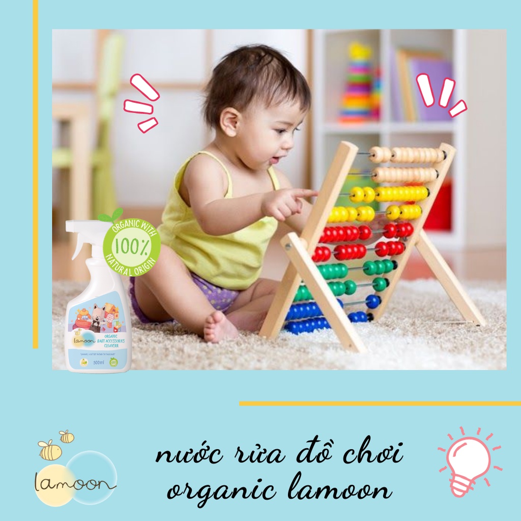 Nước rửa đồ chơi Organic cho bé Lamoon - Túi 450ml