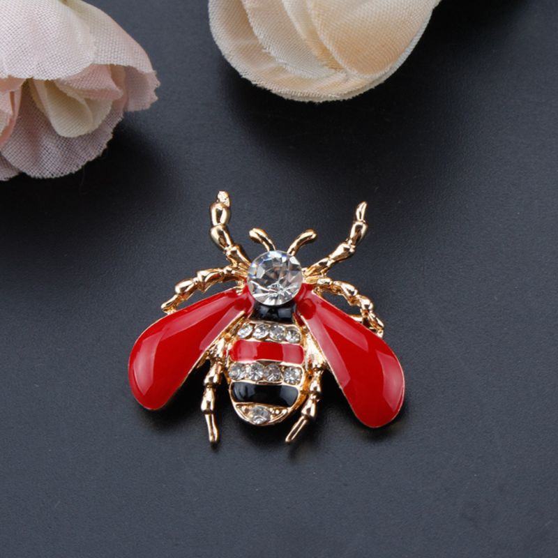 Trâm Cài Áo Hình Ong Tráng Men Đính Đá Tinh Tế