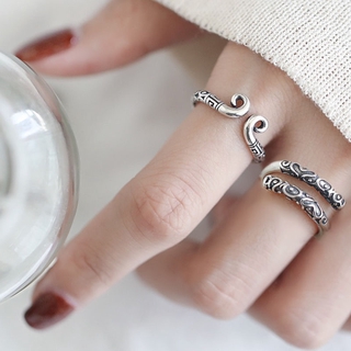 Nhẫn hợp kim mạ bạc phong cách Punk cá tính