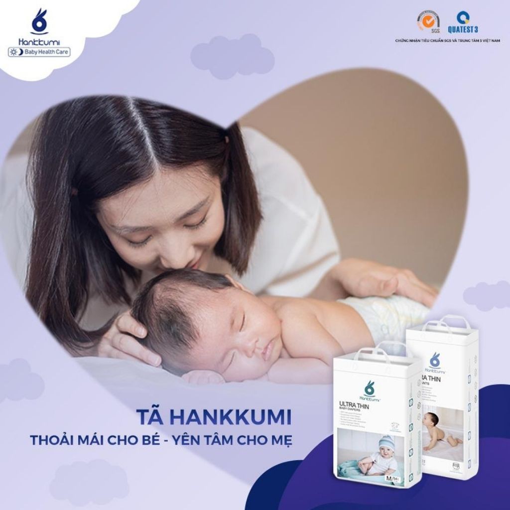 [Dùng Thử] Combo 2 Bỉm/Tã Hankkumi Quần Dán Sơ Sinh Cho Bé S1/M1/L1/XL1/XXL1 Angel Baby