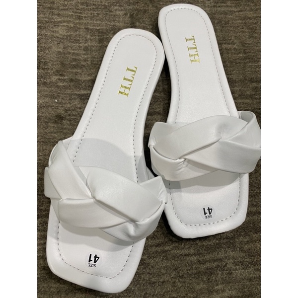 Dép quai ngang nữ dây chéo rít nhiều màu chất da mềm mại mang êm chân phong cách dễ thương bigsize - TTH_SHOES